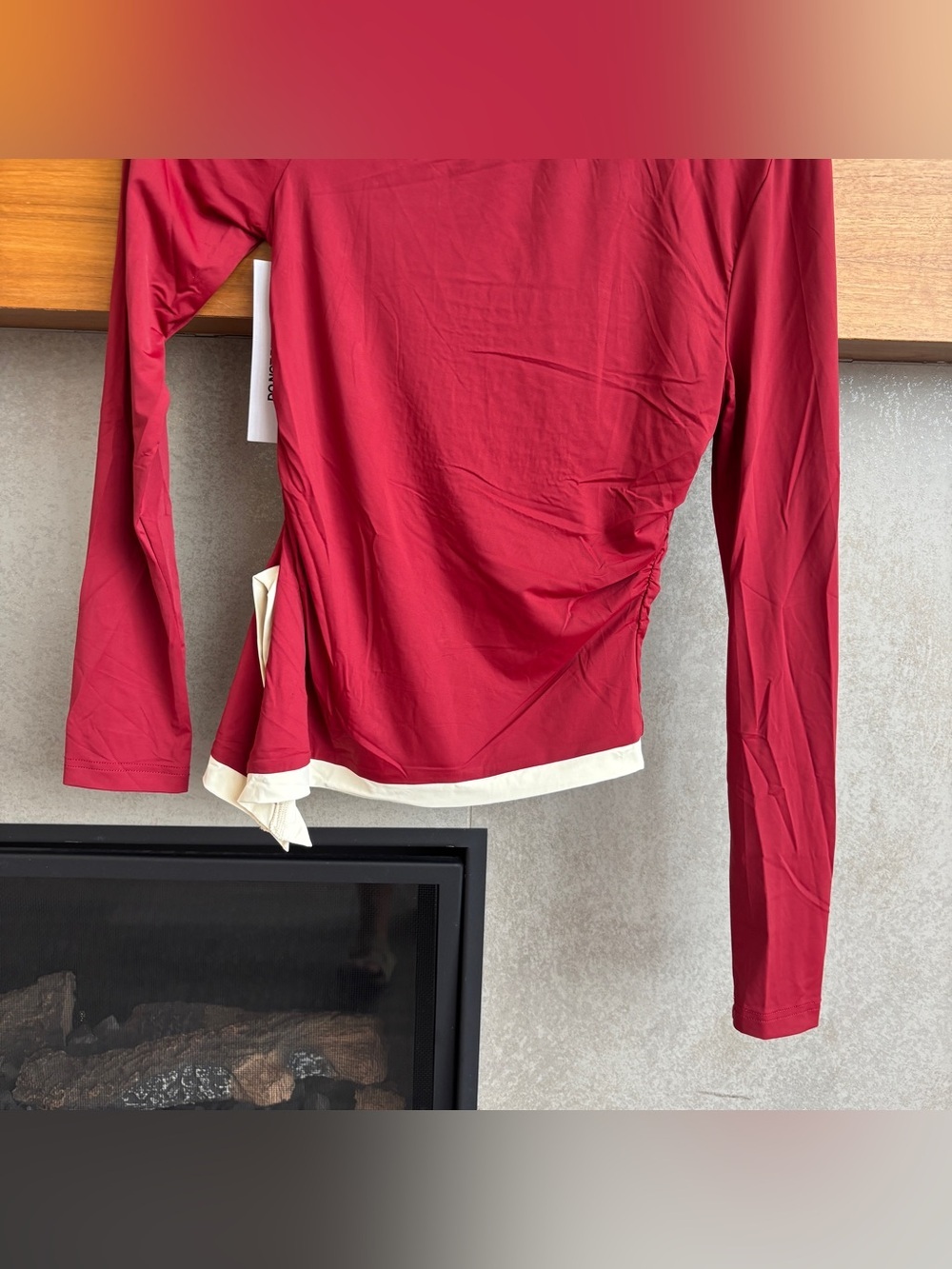 NWT Princes Polly  Fake Smile Long Sleeve Top Burgundy, Size 6 - Picture 8 of 14